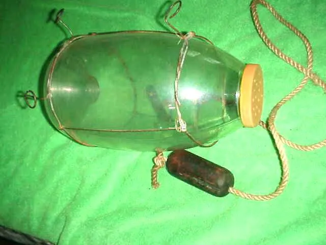 Vtg Antique Old Original C. F. Orvis Embossed Glass Jar Bottle Minnow Fish Trap