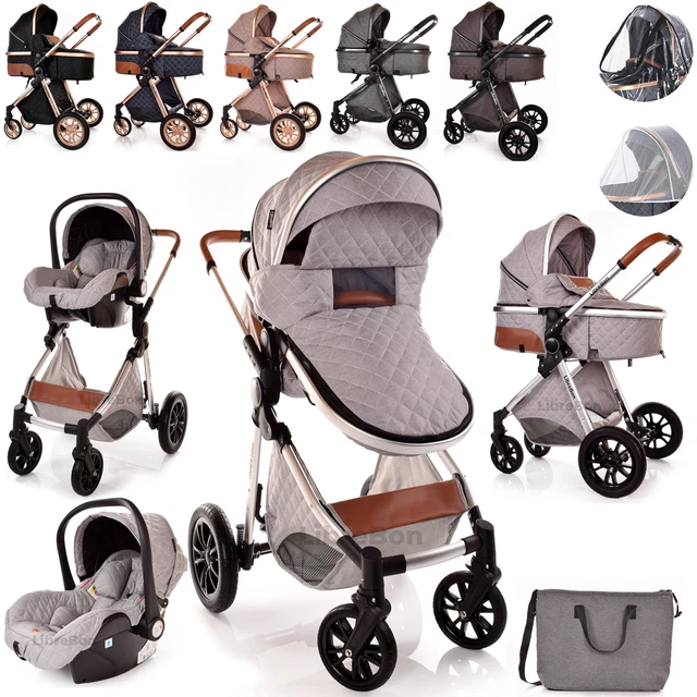 Baby Buggy Pram Stroller Folding Pram With Car Seat 3 in 1 Travel System