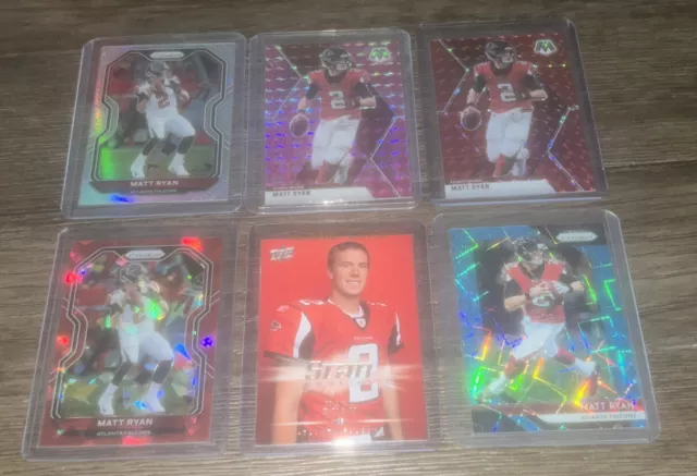 6 CARD LOT- Mosaic Prizm Red Matt Ryan + UD Star Rookie + Blue Lazer + Ice +more 3