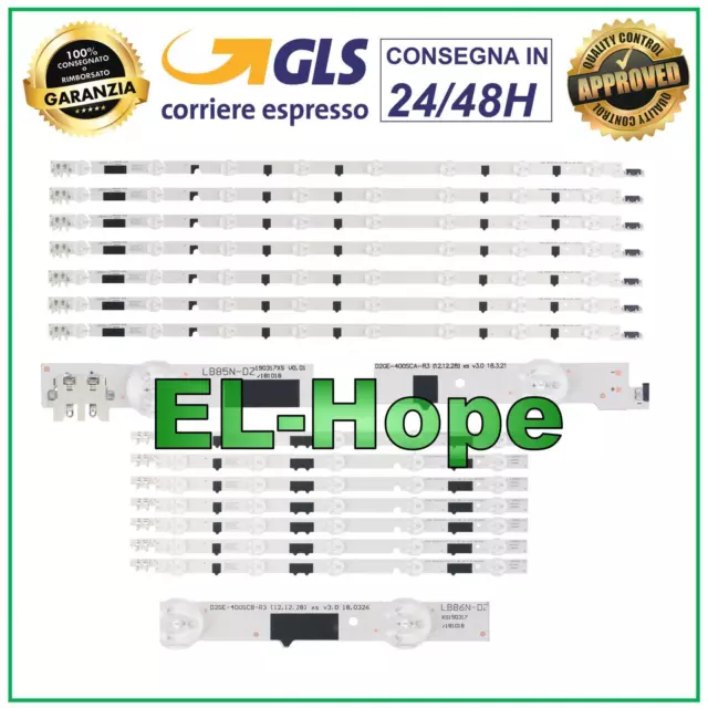 Kit 14 Barre Strip Led Per Tv 40" Samsung Ue40F5500A / Ue40F66 / Ue40F5300A