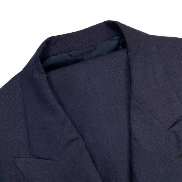 Bespoke 44 L Mr Ned Fifth Avenue NYC Navy Blue Micro Pin Dot Wool Suit Made USA