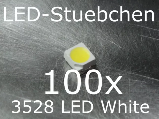 100x 3528 Kaltweiss SMD LED Gurtabschnitt