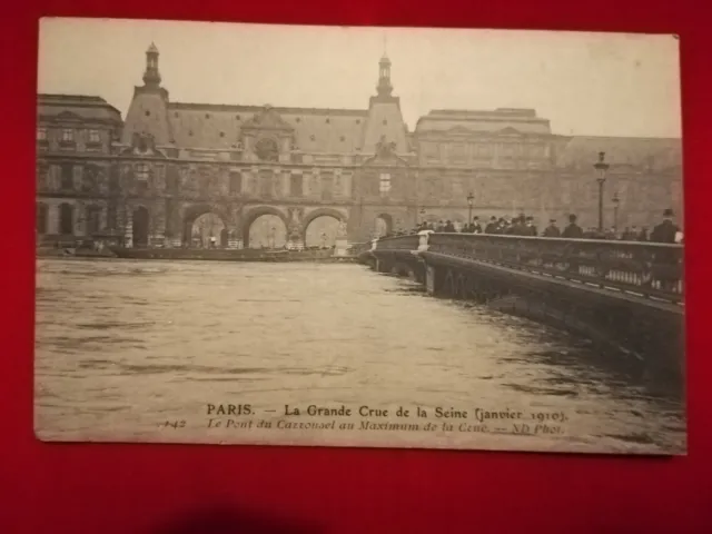 CPA 75 Paris - La Grande Crue de la Seine - Le Pont du Carrousel
