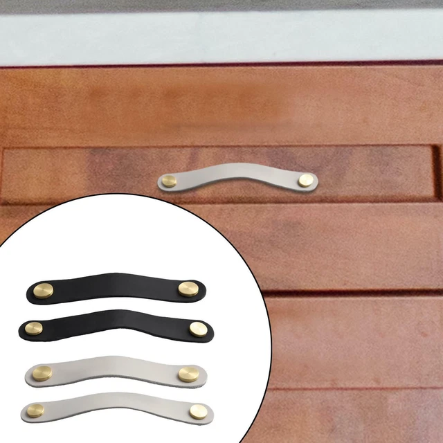 PU Leather Drawer Pulls Furniture Handle Dresser Cupboard Cabinet Door Knobs