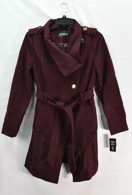 Guess Women's Asymmetrical Belted Wrap Coat, Red, Size L, $275, NwT 2