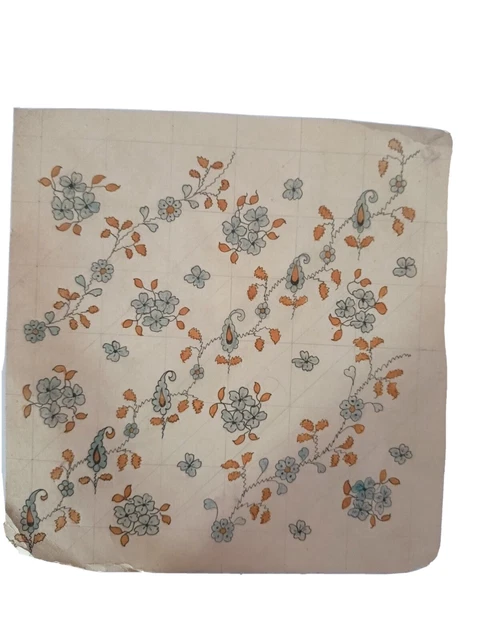 Textile Design Antique Handmade design floral Art collectible piece of artwork