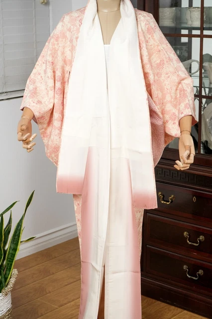 Dear Vanilla Japanese Silk Kimono Women's Robe Gown Authentic Japan Vintage Mint 7