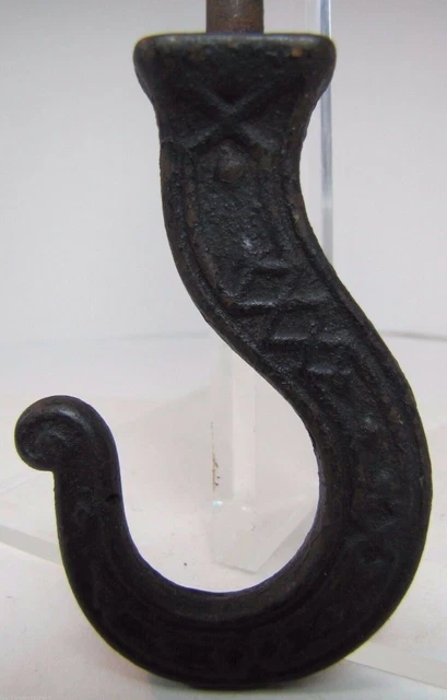 Antique Cast Iron HOOK HANGER heavy duty oil lamp light architectural hardware