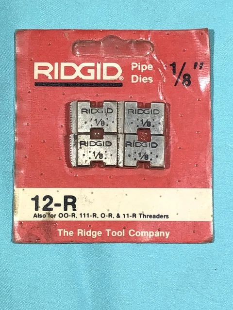 NOS - RIDGID 1/8" Pipe Dies for 12R 0R 00R 11R 111R 30A Threaders - NEW