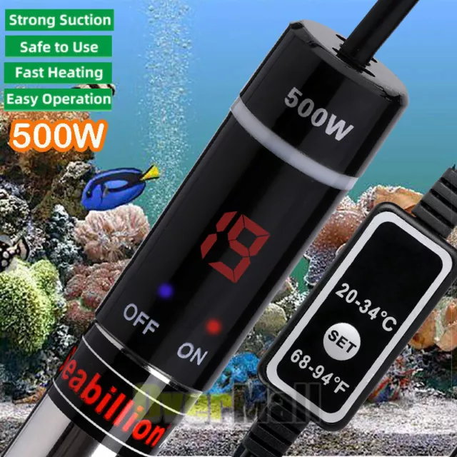 500W LCD Digital Aquarium Heater Anti-Explosion Electronic Thermostat Fish Tank