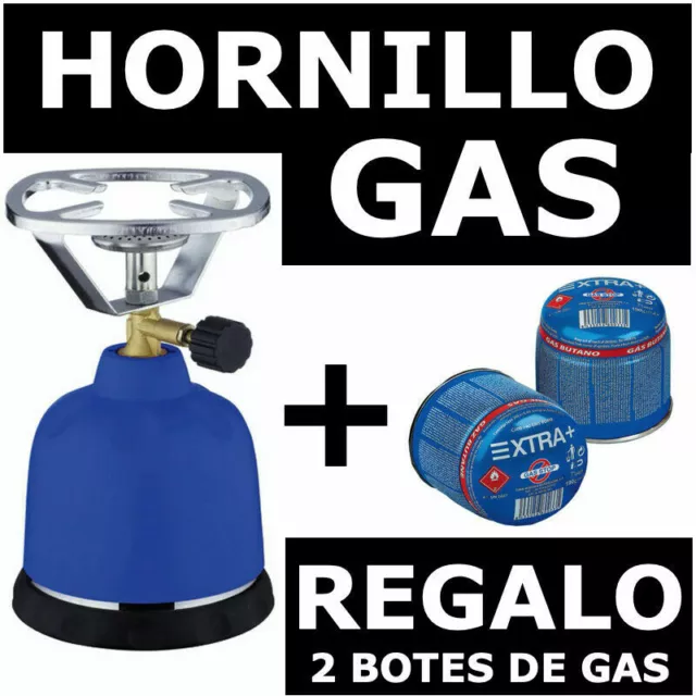⭐⭐ Hornillo Camping Gas Quemador  Portatil Cocina Trekking +2 Cartucho  ⭐⭐