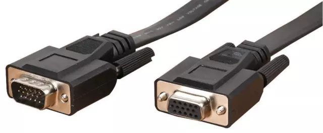 PRO SIGNAL - Cable de extensión plano VGA macho a hembra, 3 m, negro