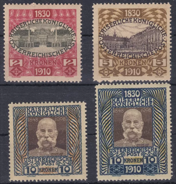 Ö 1910 Geburtstagsausgabe ANK 175 - 177 und 156 Postfrisch ** MNH BHG ND