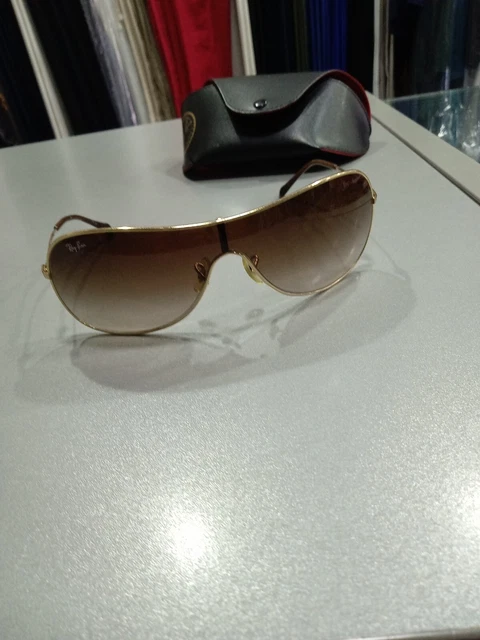Ray-Ban RB 3211 Small Mascherina Oro Lenti Marrone Discrete Condizioni M184 2