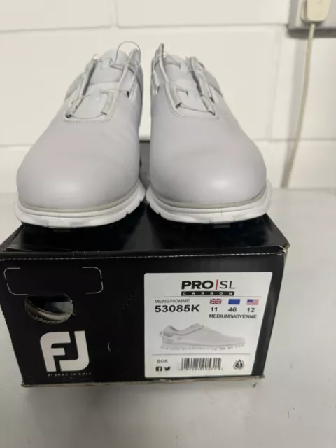 Footjoy Pro Boa Golf Shoes Size 11 Model 53075K White/Silver