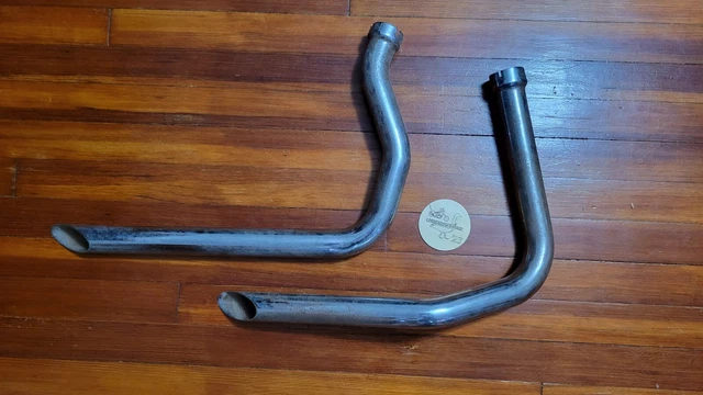 48-64 Harley Davidson Panhead Exhaust Pipe Drag Slash Cut Chrome Chopper Paughco
