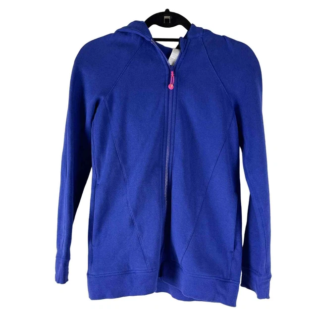 Ivivva Hoodie Girls 12 Blue Full Zip Sweatshirt Logo Athleisure Gym