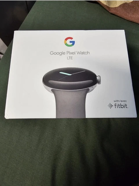 Google Pixel Watch 41mm Polished Silver Stainless Steel Case Charcoal 4G LTE!