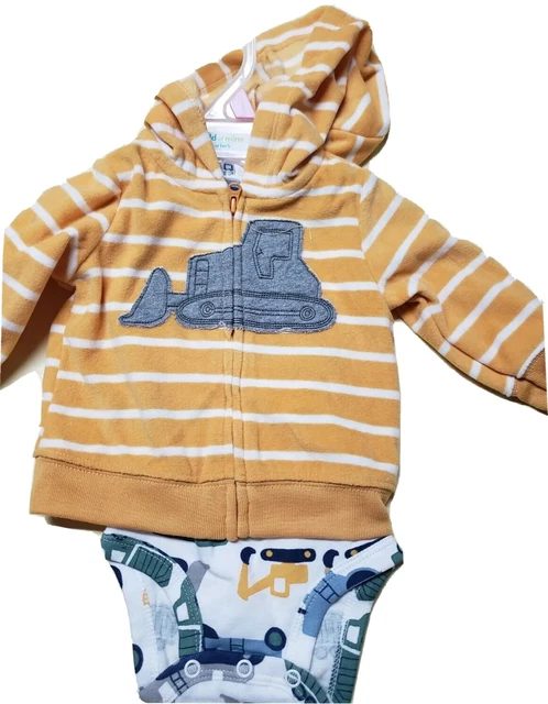 Carters Infant Boys 2pc Creeper & Jacket Set Bulldozer 0-3 Months #ARIAT