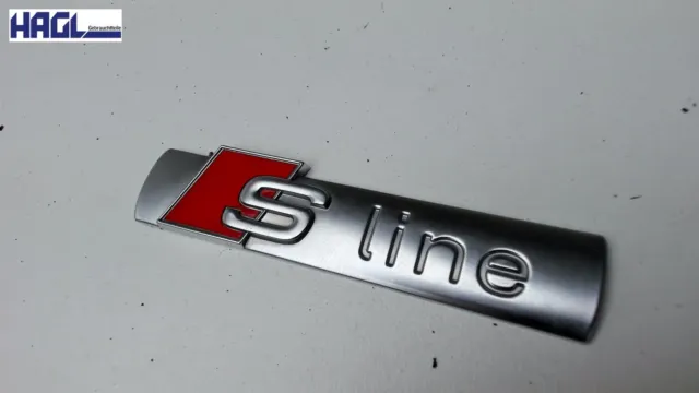LOGO S LINE Audi Noir Autocollant Sticker En Metal 3D Sline