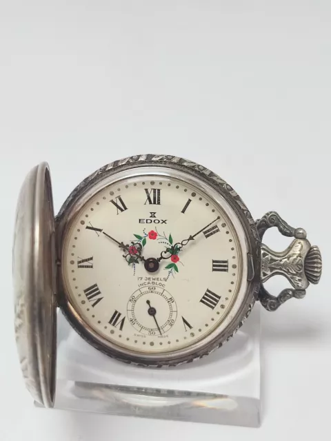 Vintage Pocket watch EDOX - Hunting motif - ETA/Unitas 6498 3