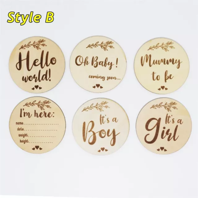 Baby Milestone Cards Monthly Birth Record Cards Wooden Milestones Newborn Gift 3