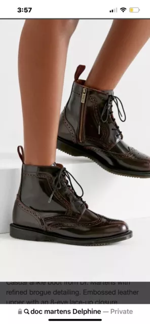 DR MARTENS DELPHINE Chelsea Boots 6 Cherry Red Brogues Punk Mod Hipster 65.00 PicClick UK