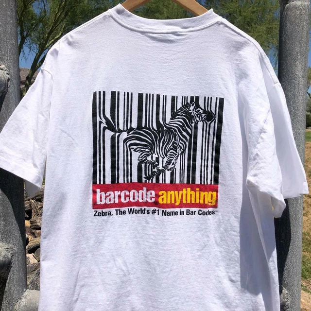 RARE VTG 90S Zebra Barcode Printer Software Tech Computer Promo T Shirt