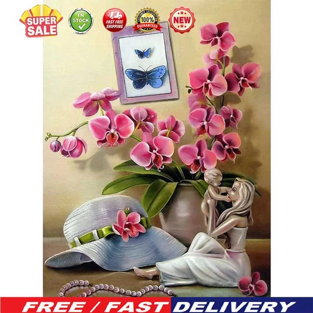 (DB0047) 5D HAZLO TÚ MISMO Flor de estrás Madre Diamante Cuadrado Diamante Kit de Pintura Cra