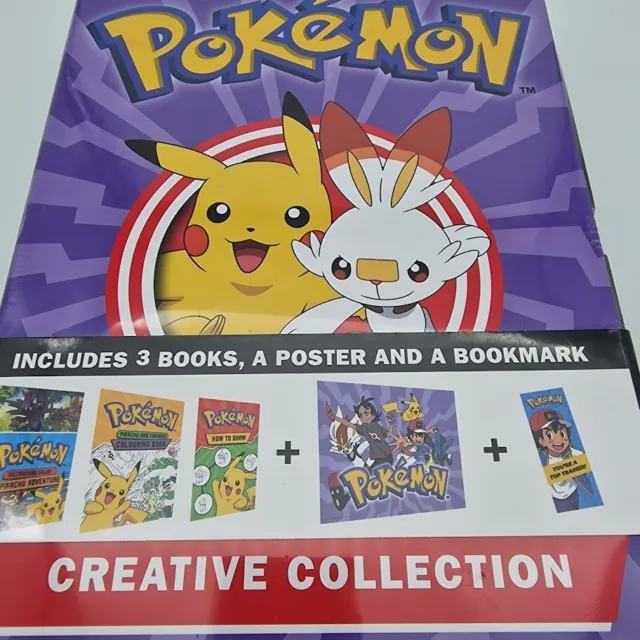 Pokemon 3 Bücher BOX SET mit Poster UND Buchmarke kreative Sammlungen VERSIEGELT 3