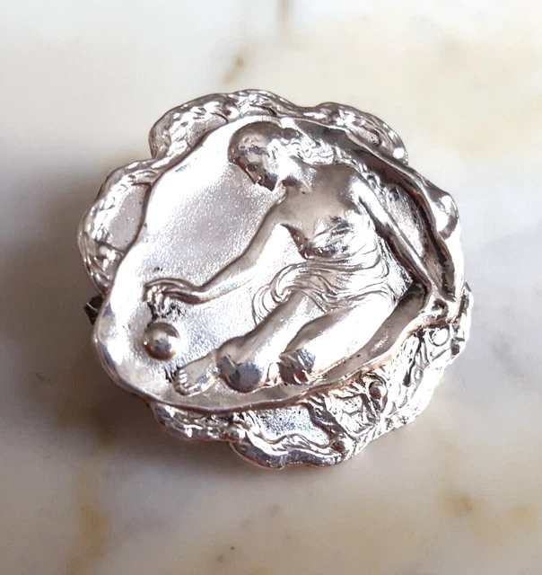 BROCHE ANCIENNE  " ART NOUVEAU " en  ARGENT