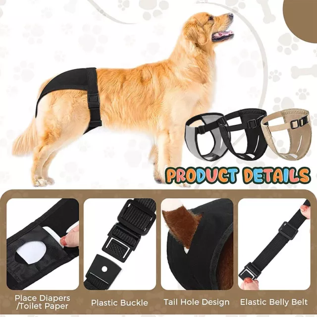 Female Dog Puppy Nappy Diapers Belly Wrap Band Sanitary Pants Underpant Washable