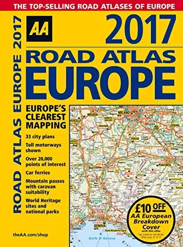 AA Road Atlas Europe 2017 (AA Road Atlas) by AA Publishing Spiral bound Book The