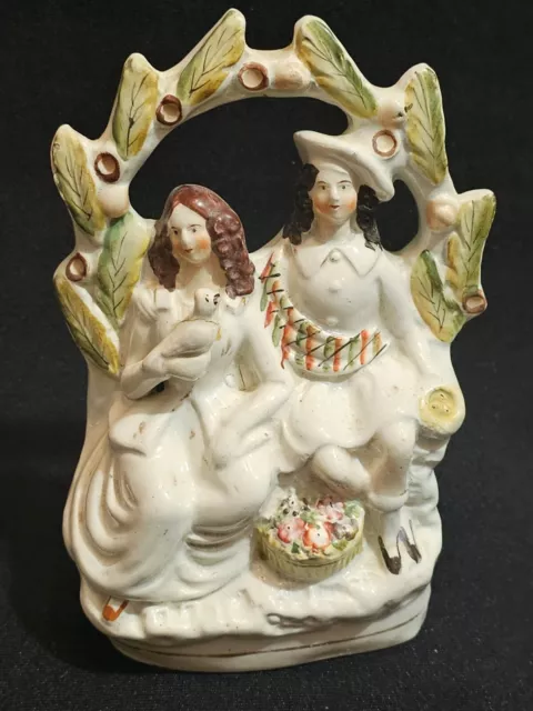 An Antique Early Victorian Staffordshire Figure Group of Male & Female Lovers