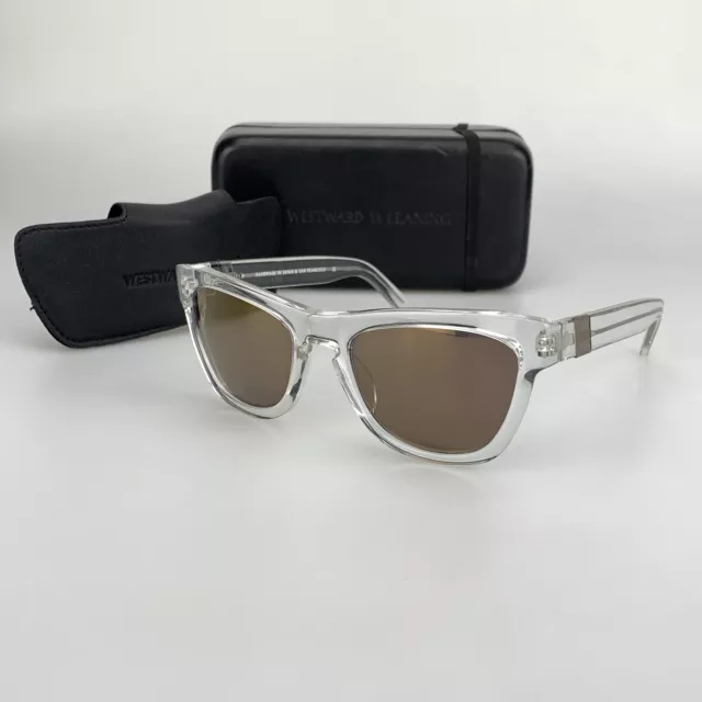 Westward Leaning Sunglasses mod. Pioneer Clear Mirrored Gold + Case + Wrap
