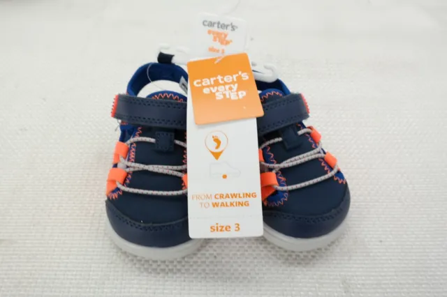 Carters Every Step Swim Baby Boys Athletic Sandals Navy Orange 3 Months  TF