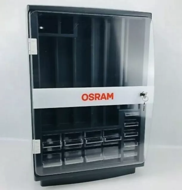 OSRAM Lampenschrank mit Schloss / Lampenkasten / KFZ Schrank   NEU