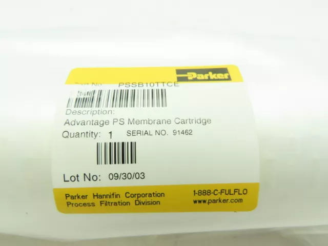 Parker PSSB10TTCE Advantage PS Membrane Filter Cartridge 10" 3