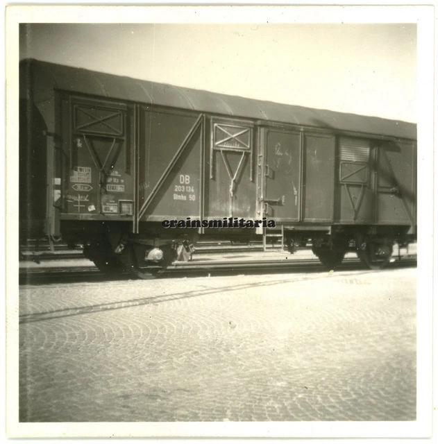 Orig. Foto DB Deutsche Bundesbahn Eisenbahn Wagen Typ Glmhs 50 um 1960