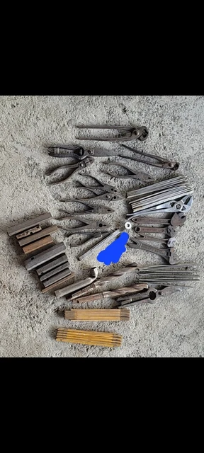 Lot De 35 Outils Anciens - Tournevis, Pinces, Clés - Marques Peugeot Frères, Bost, Rondy