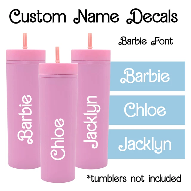 PERSONALIZED BARBIE FONT Text Permanent Vinyl Letter Sticker Decal