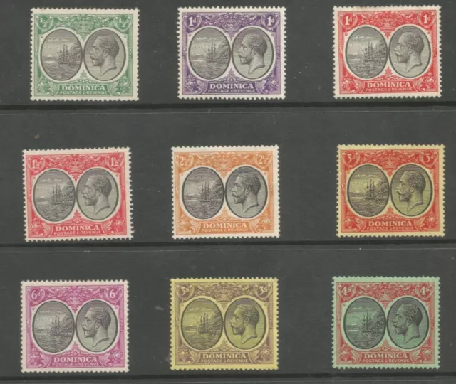 DOMINICA GV 1923-33 selection  to 4/- FRESH  MOUNTED MINT CAT £77