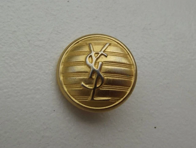 Yves Saint Laurent Bouton Métal Doré estampillé Ancien
