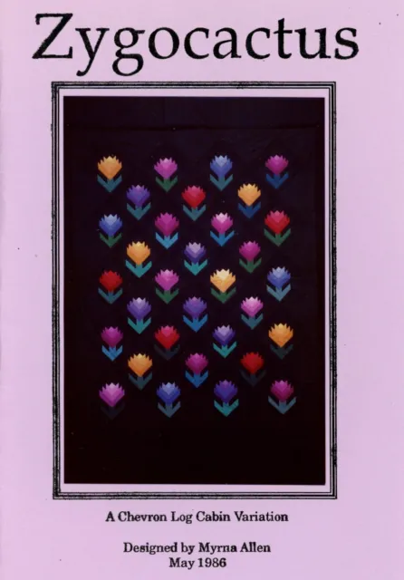 Patrón colgante de pared y edredón de flores ZYGOCACTUS de Myrna Allen de colección años 80 fuera de imprenta
