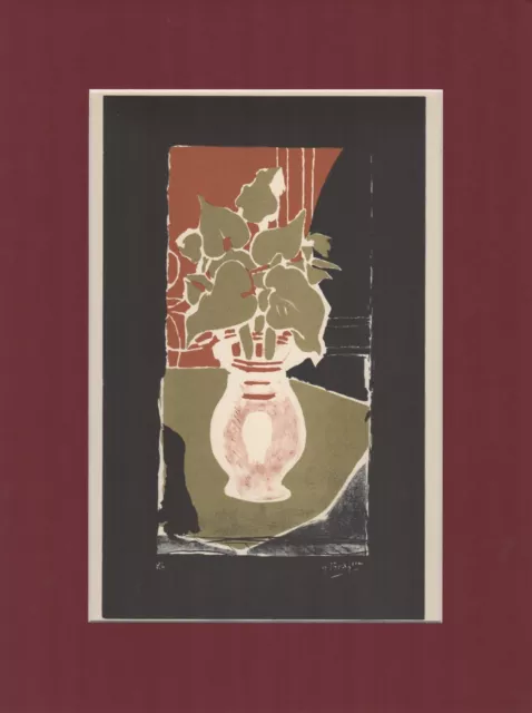 Braque Georges "Foglie colore luce" Litografia  firmata