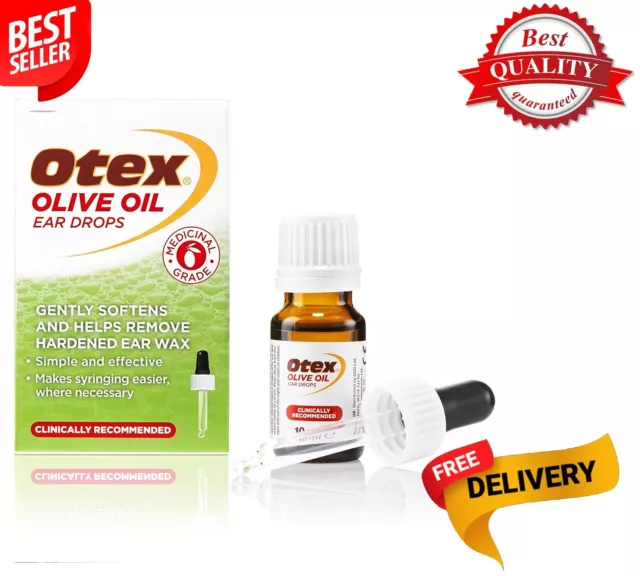 Otex Olive Oil Ear Drops for Hardened Ear Wax, Bottle with Dropper, 10ml