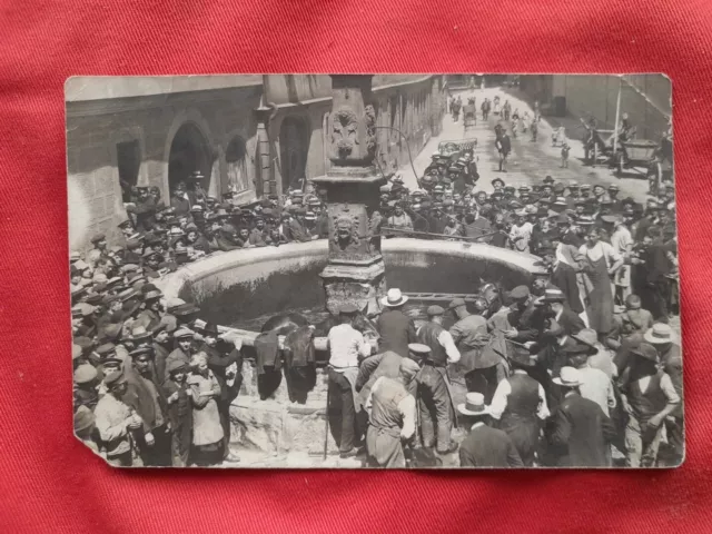 Ansichtskarte Coburg - 2 Pferde  sind im Brunnen 1914 Karte  ist  Rar
