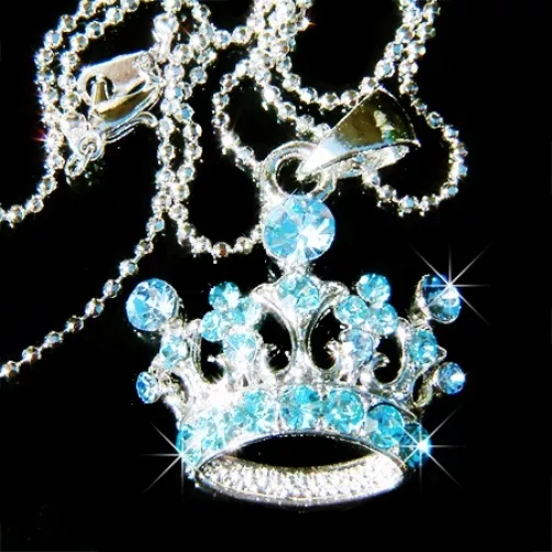 Azul Corona Real ~Hecho con Cristales Swarovski Fairy Reina Deseo Collar Joyería