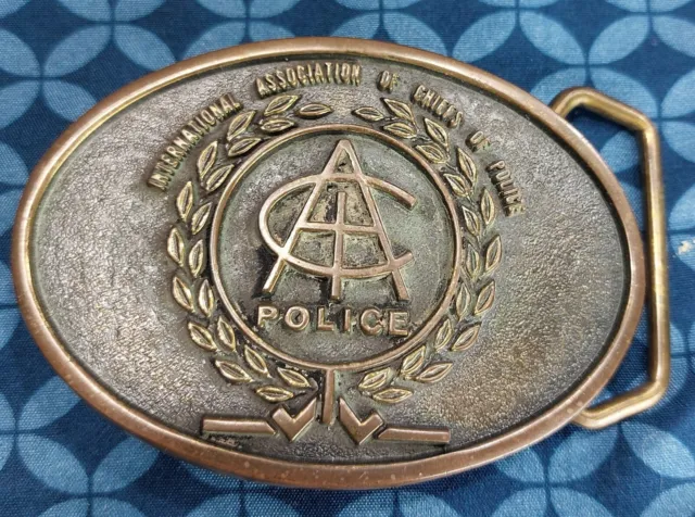 Vintage International Association of Police Chiefs Brass Belt Buckle S/N 0105