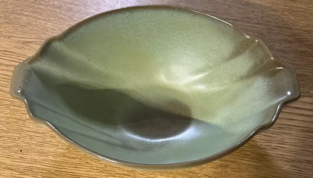 Frankoma Plainsman MCM Pottery Serving Dish Prairie Green 201 9 1/2”